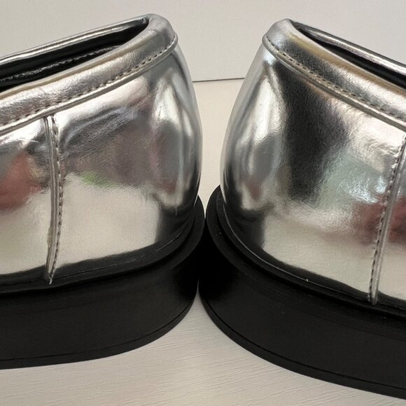 A New Day Silver Jordan Loafers Metallic Finish & Black Sole Womens Size 10 NWT - Picture 9 of 12